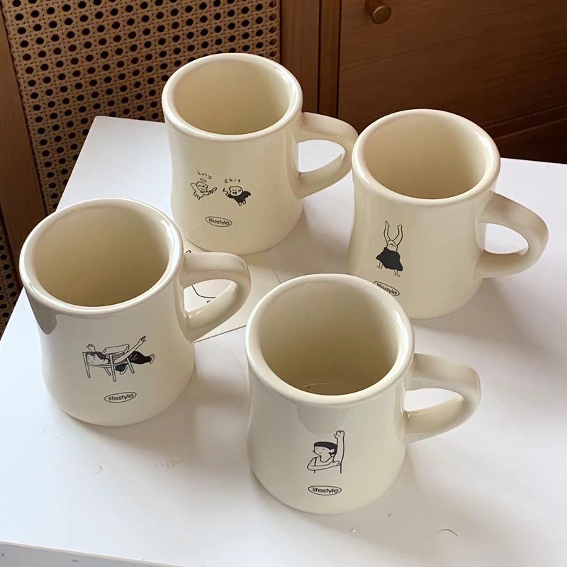 《2678》日系小文青曲線馬克杯400ML