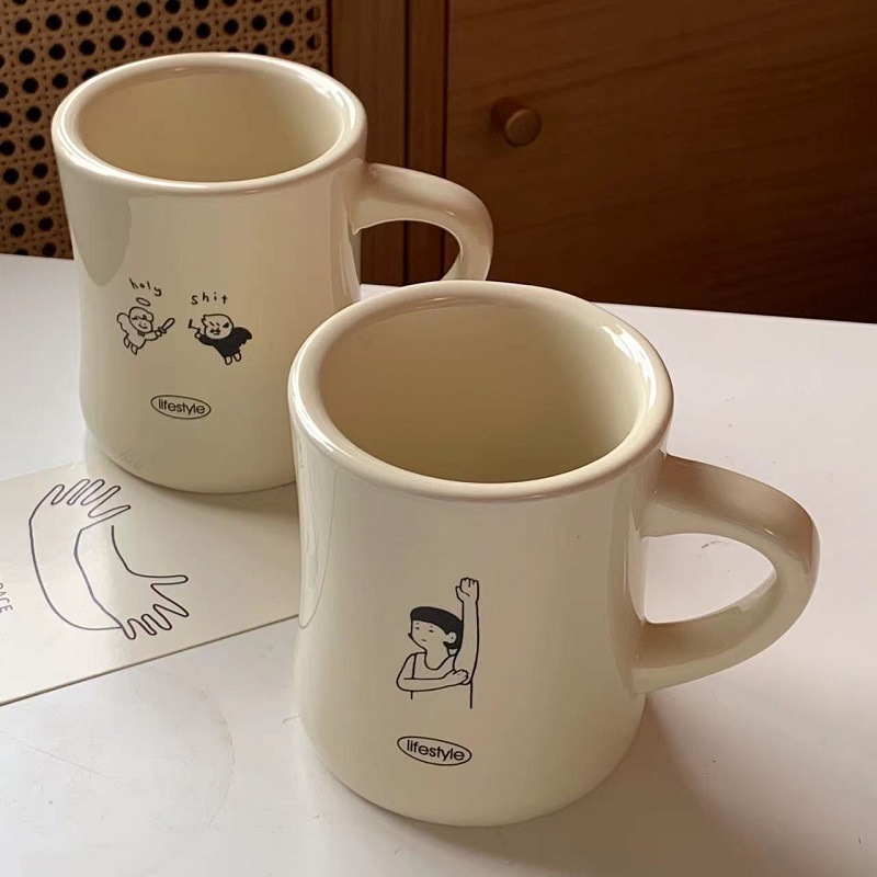 《2678》日系小文青曲線馬克杯400ML