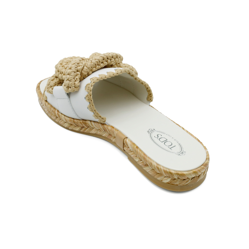 TODS Logo 拉菲草細節涼鞋 -T