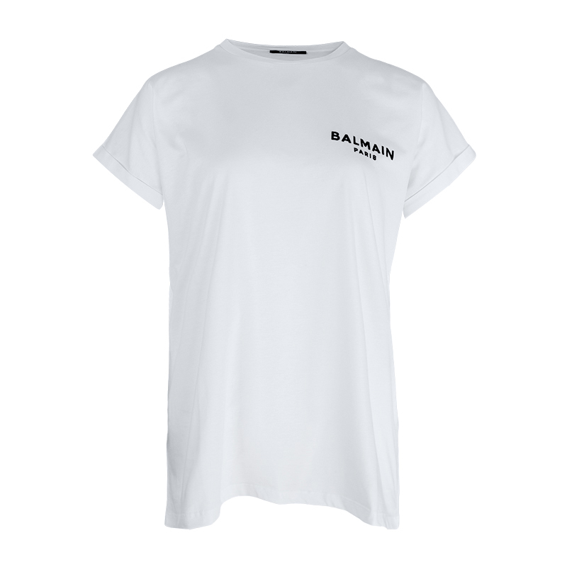 BALMAIN Logo 印花白色T恤 -T