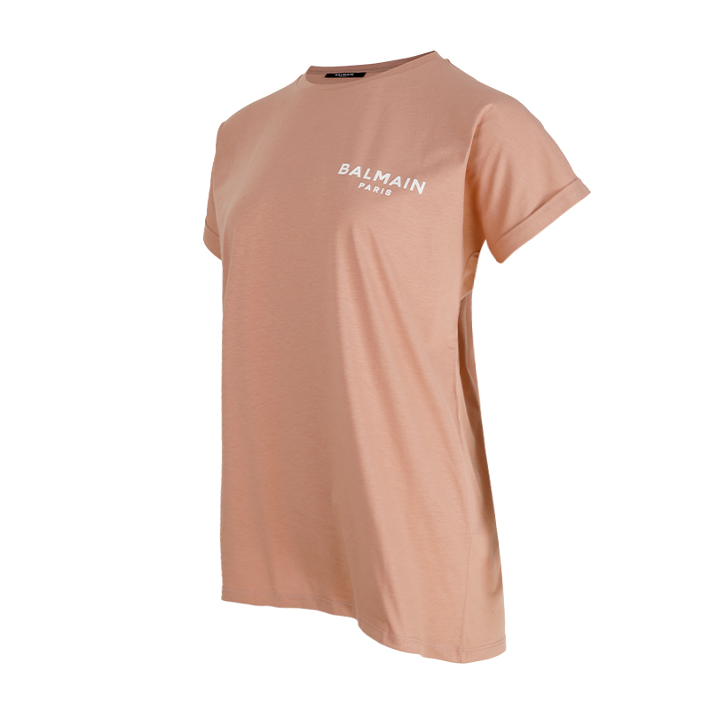 BALMAIN Logo 印花橙色T恤 -T