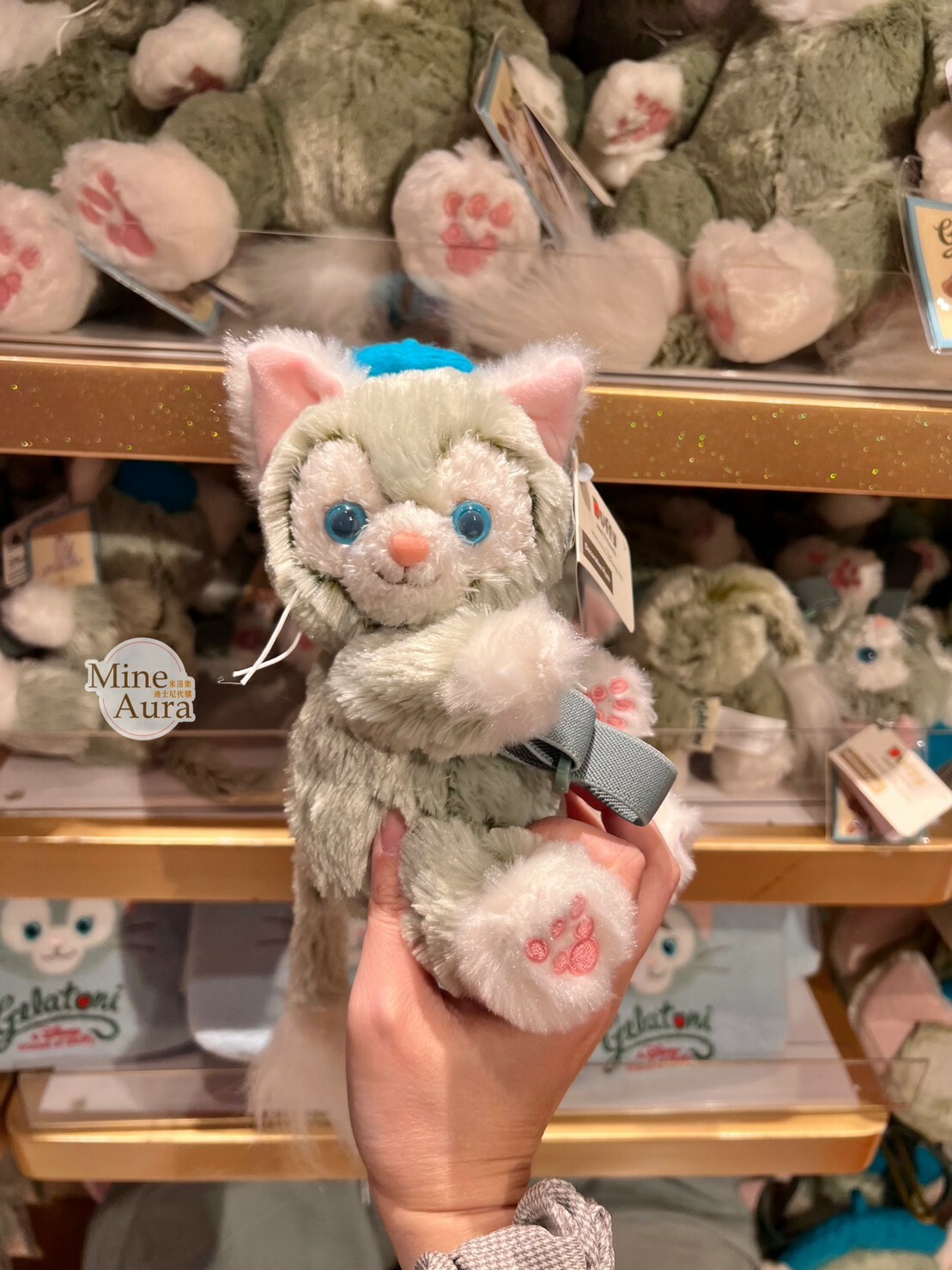 (現貨) 傑拉托尼 畫家貓 Gelatoni 抱抱 絨毛 造型 窗簾束帶 窗簾綁帶 -香港迪士尼樂園