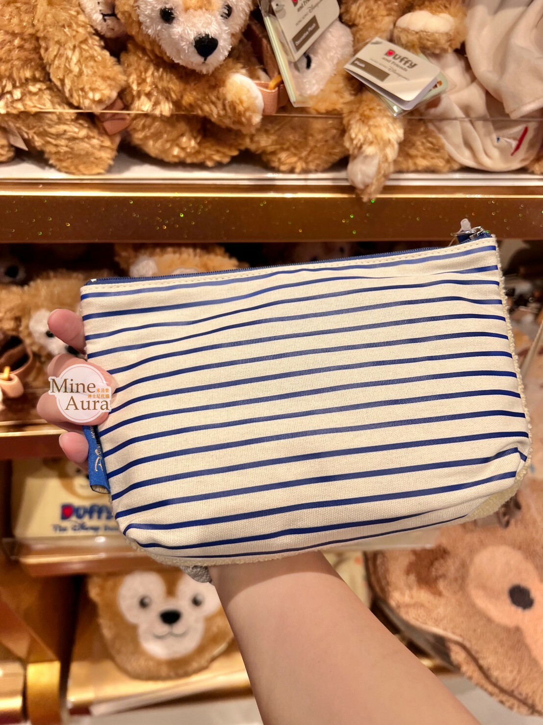 達菲 Duffy 刺繡 毛巾布 收納包 化妝包 -香港迪士尼樂園