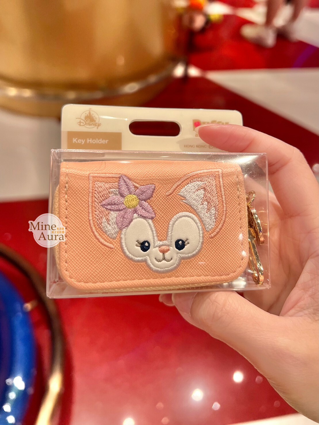 玲娜貝兒 Lina bell 大頭圖案 拉鍊 鑰匙包 收納包 -香港迪士尼樂園