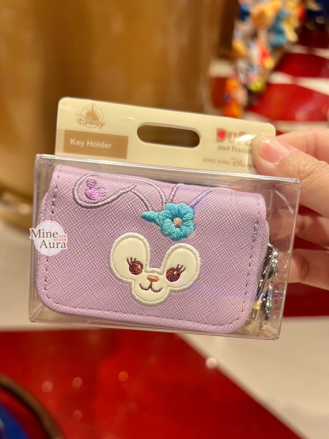 史黛拉露 星黛露 StellaLou 大頭圖案 拉鍊 鑰匙包 收納包 -香港迪士尼樂園