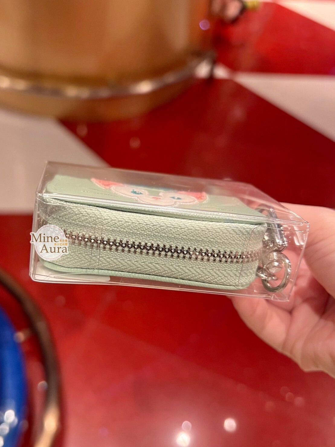 傑拉托尼 畫家貓 Gelatoni 大頭圖案 拉鍊 鑰匙包 收納包 -香港迪士尼樂園