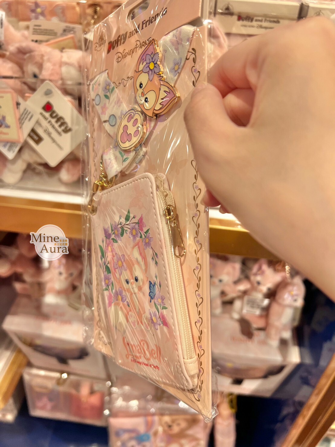 玲娜貝兒 Lina bell 新手徽章套組 拉鍊票卡夾 掛繩 -香港迪士尼樂園