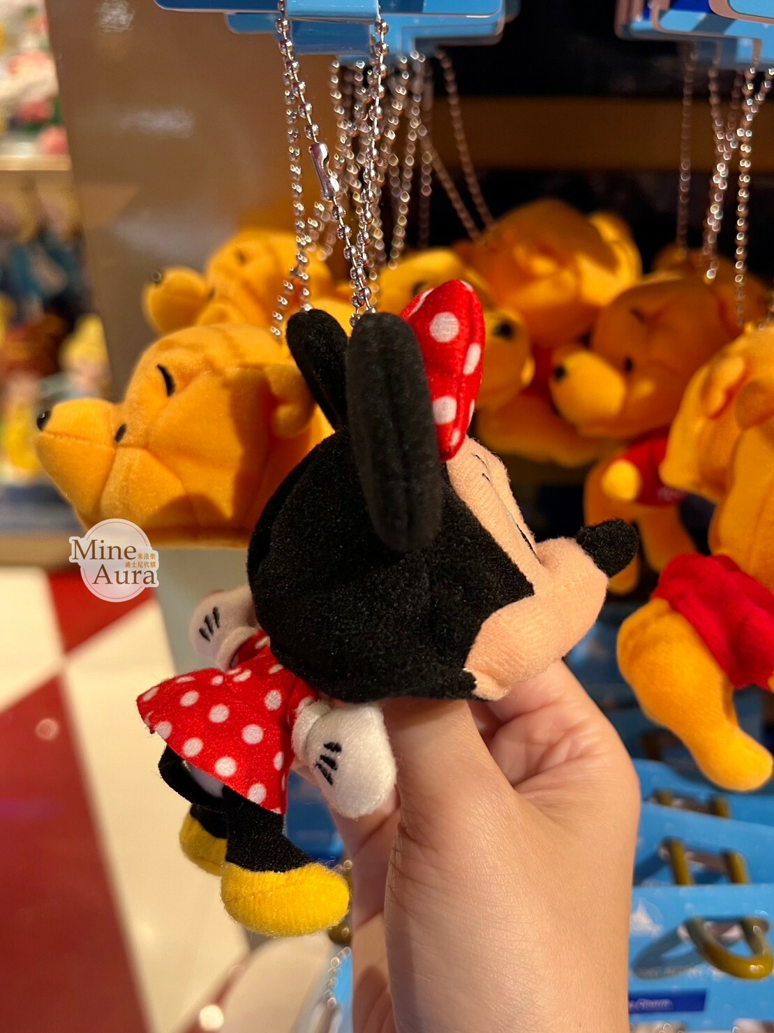 米妮 Minnie 頭套造型 鑰匙圈 吊飾 -香港迪士尼樂園