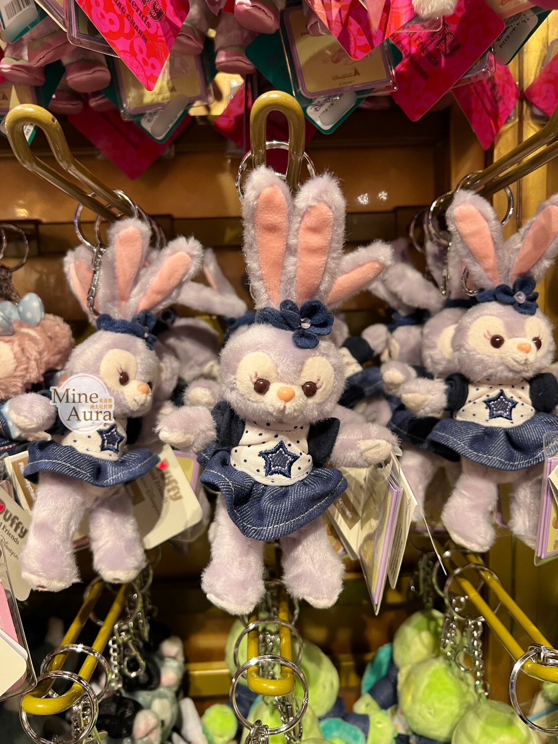 史黛拉露 星黛露 StellaLou 牛仔裝造型 絨毛 吊飾 鑰匙圈 -香港迪士尼樂園
