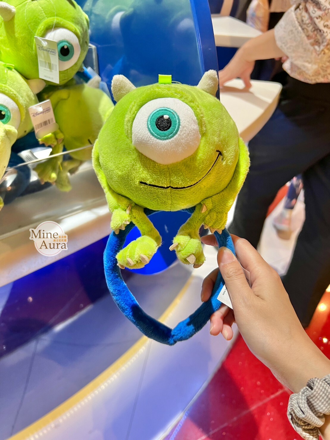 大眼仔 Mike Wazowski 正面坐姿 趴趴 絨毛造型 髮圈 髮箍 怪獸電力公司 Monsters, Inc. -香港迪士尼樂園