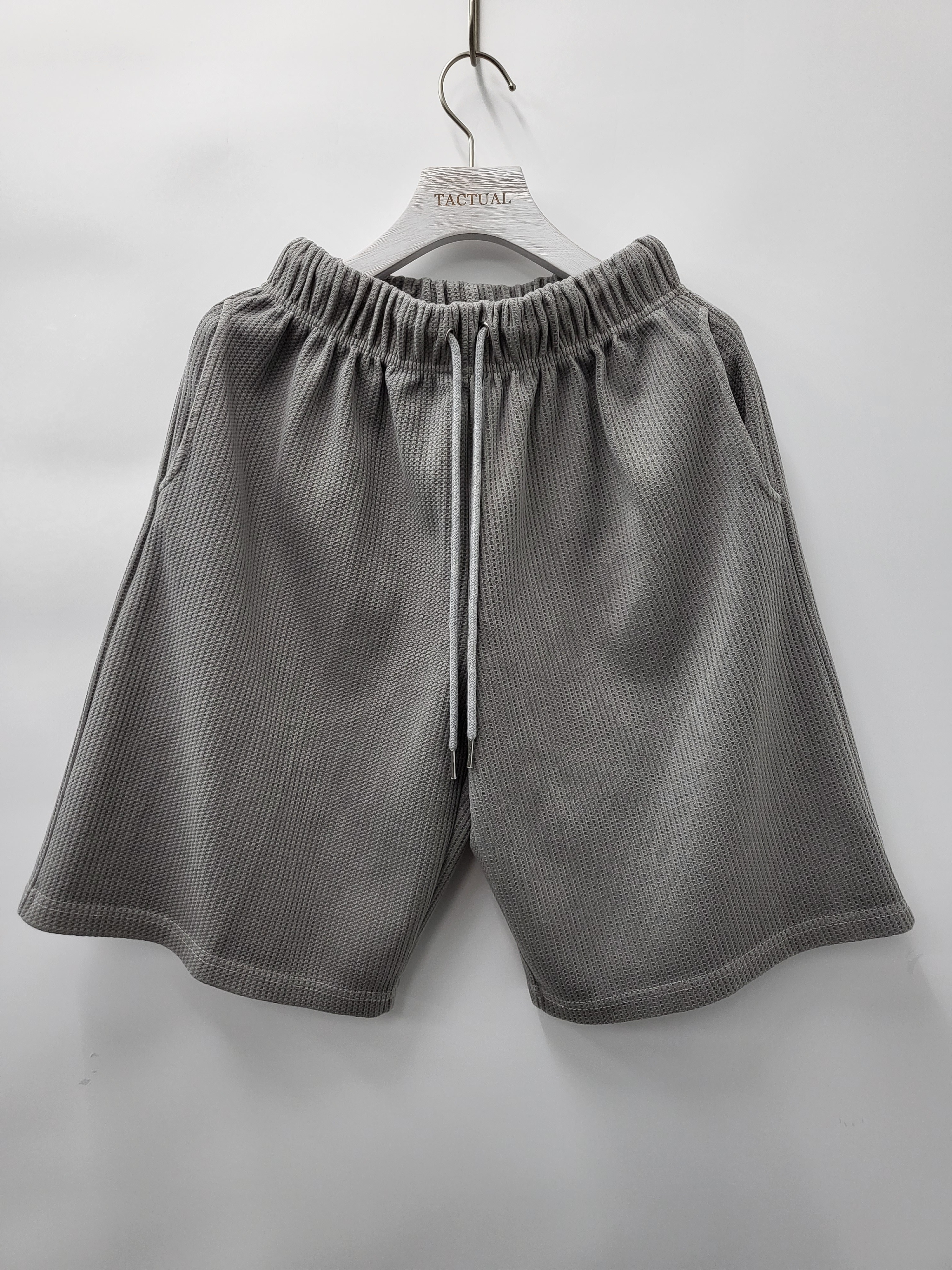 淨色暗格紋短褲 P2465