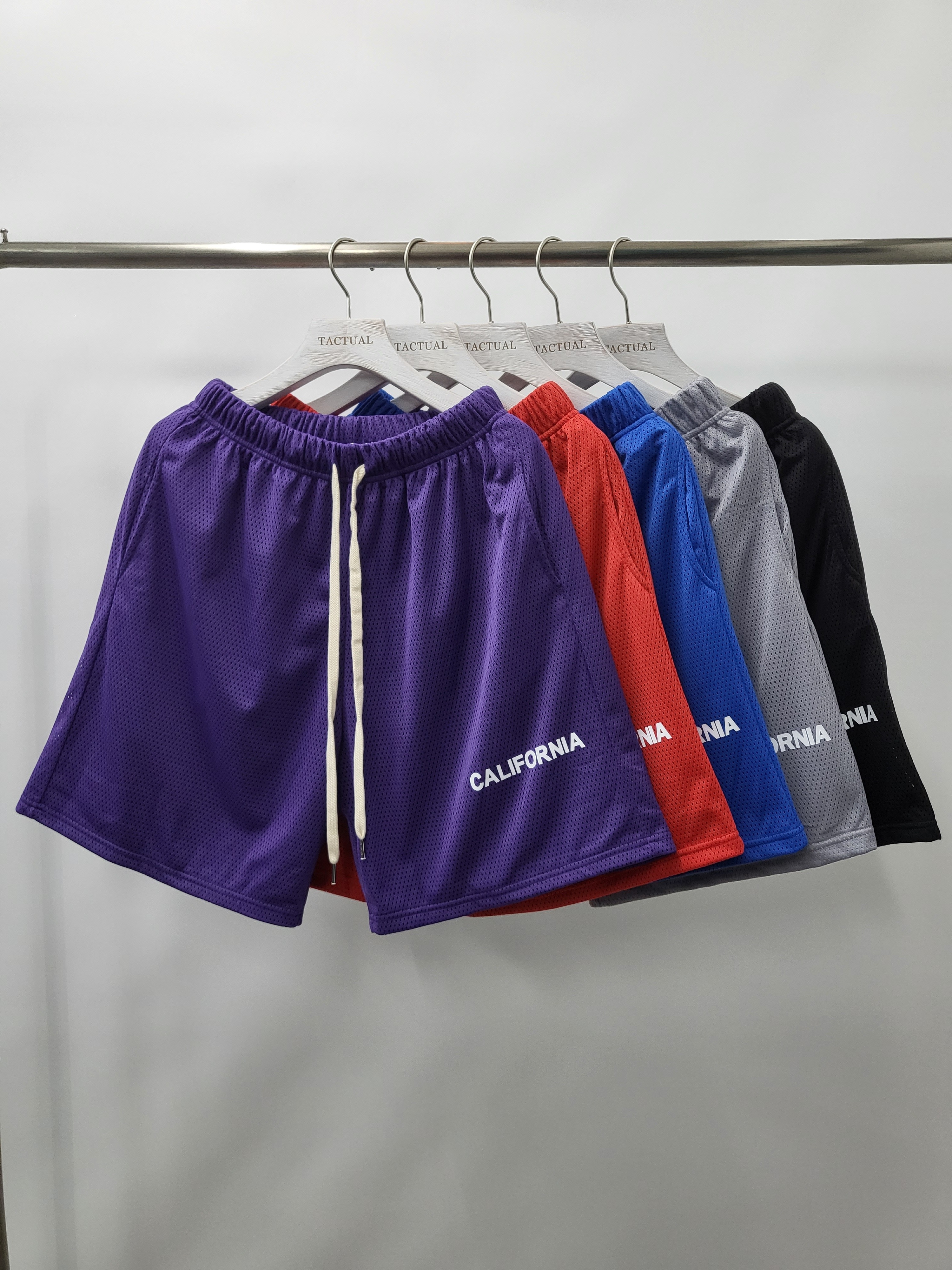 英文字網紋短褲 P2440