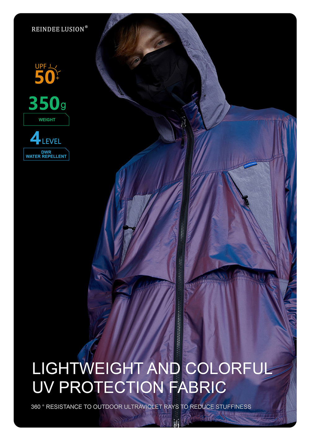 RL | REINDEE LUSION 機能戶外防曬UPF50+防水皮膚衣薄款透氣外套