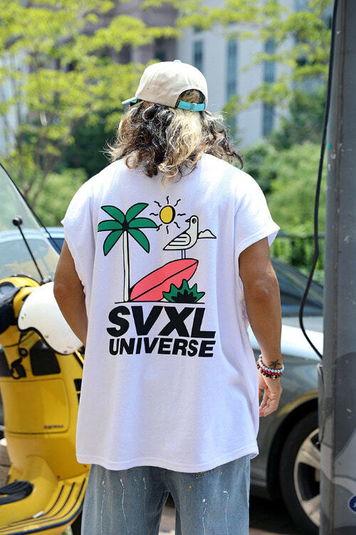 衝浪椰子印花寬鬆背心