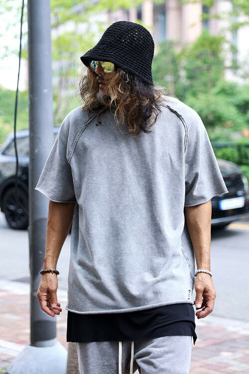 着色復古短袖T恤