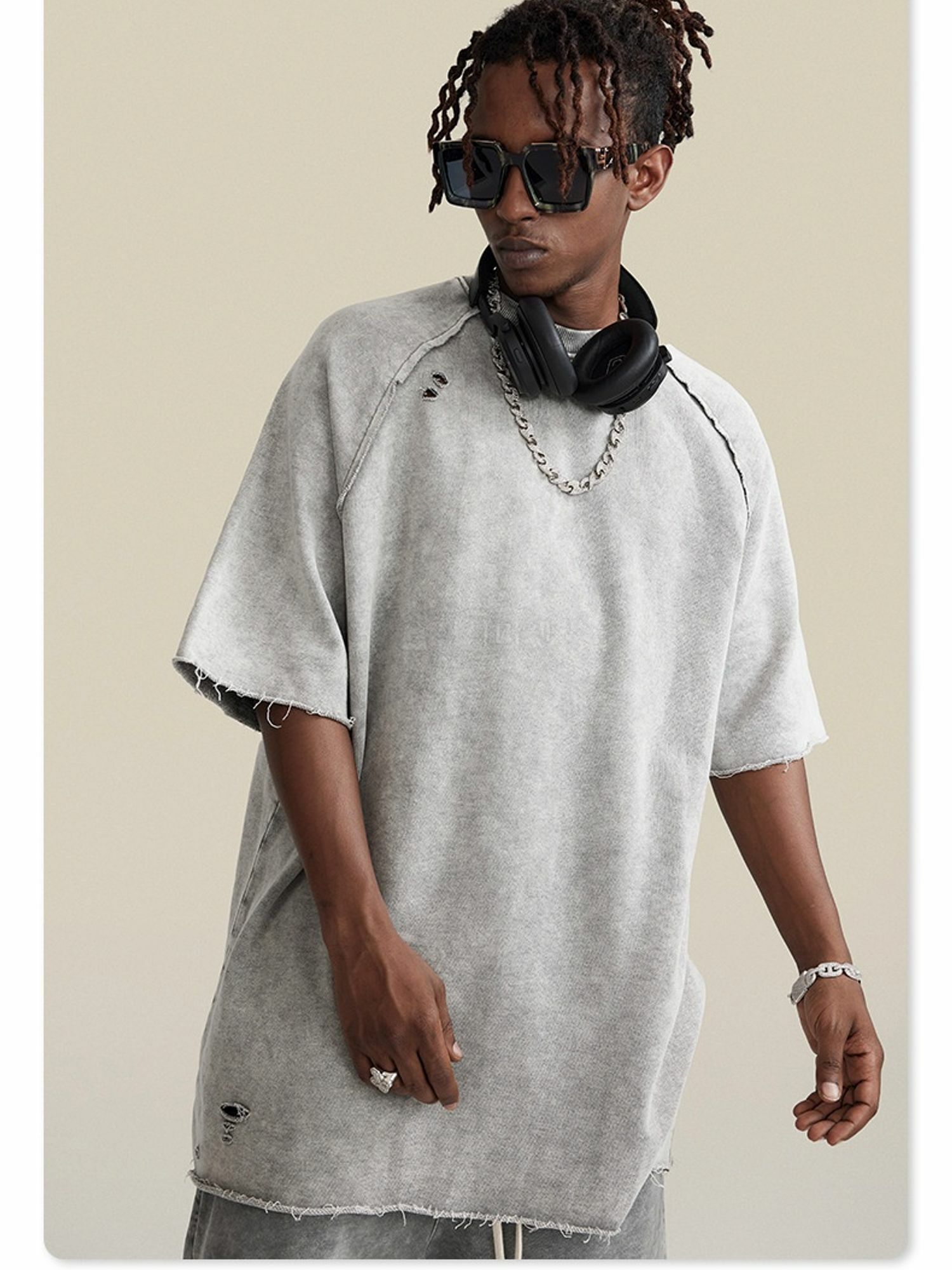 着色復古短袖T恤