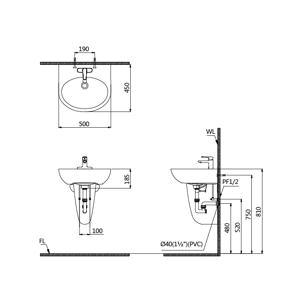 凱撒 面盆瓷腳推薦型號 L2152(S/D),P2443 面盆瓷腳組