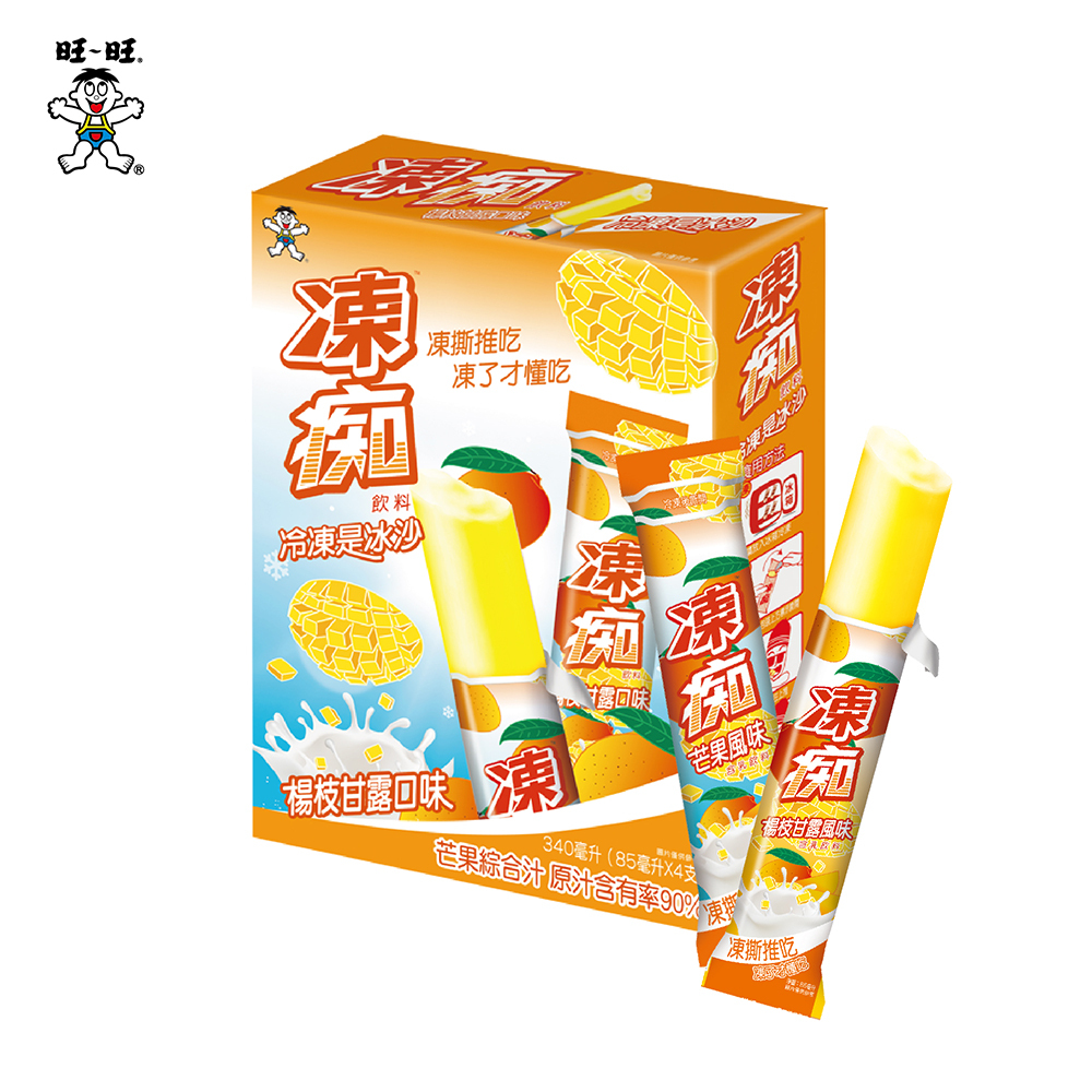 【旺旺】凍痴飲料-楊枝甘露口味(85ml x4支x12盒)(多規格)