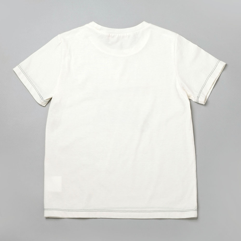 PIPPY 衝浪板汽車印花純棉圓領上衣 米