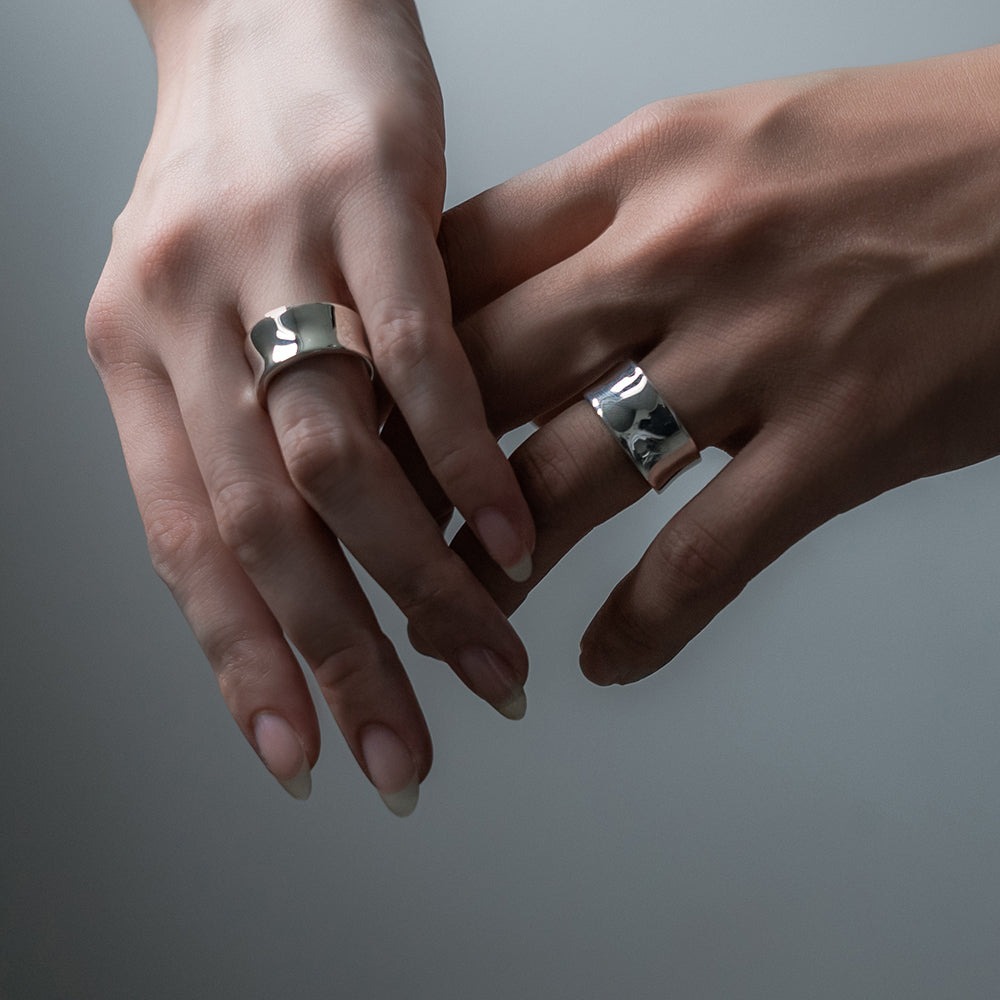 【me.luxe】銀戒-寬待(男女同款)