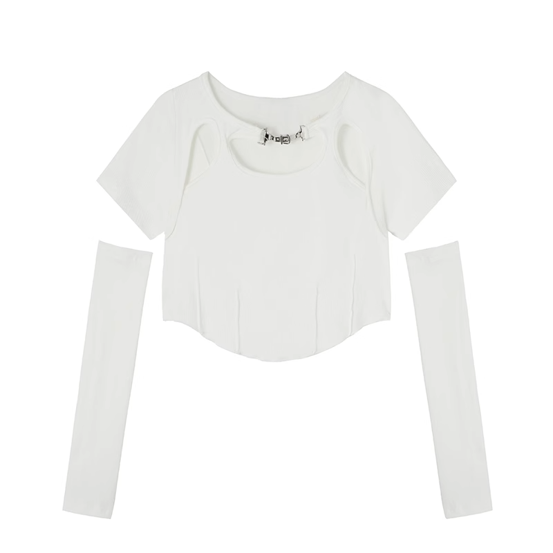 HK07 精選辣妹短版上衣 / 長袖套