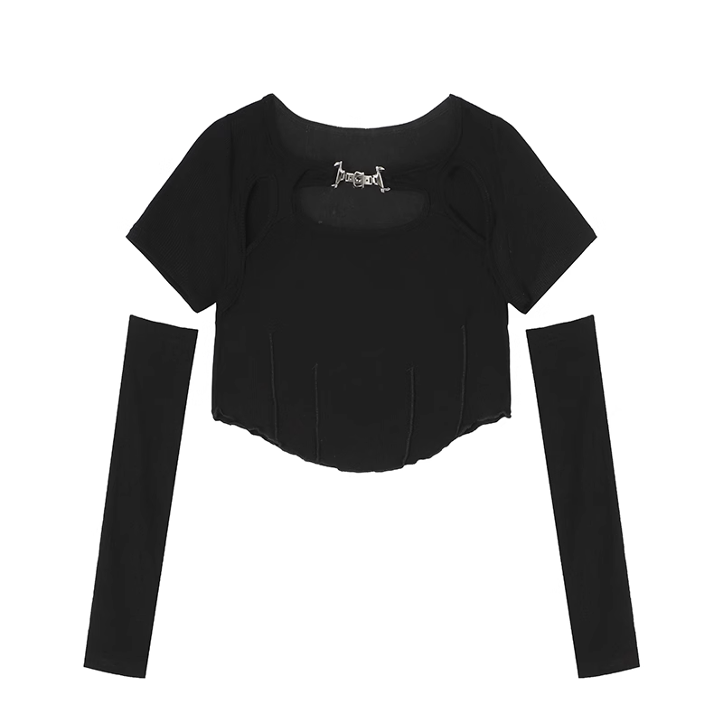 HK07 精選辣妹短版上衣 / 長袖套