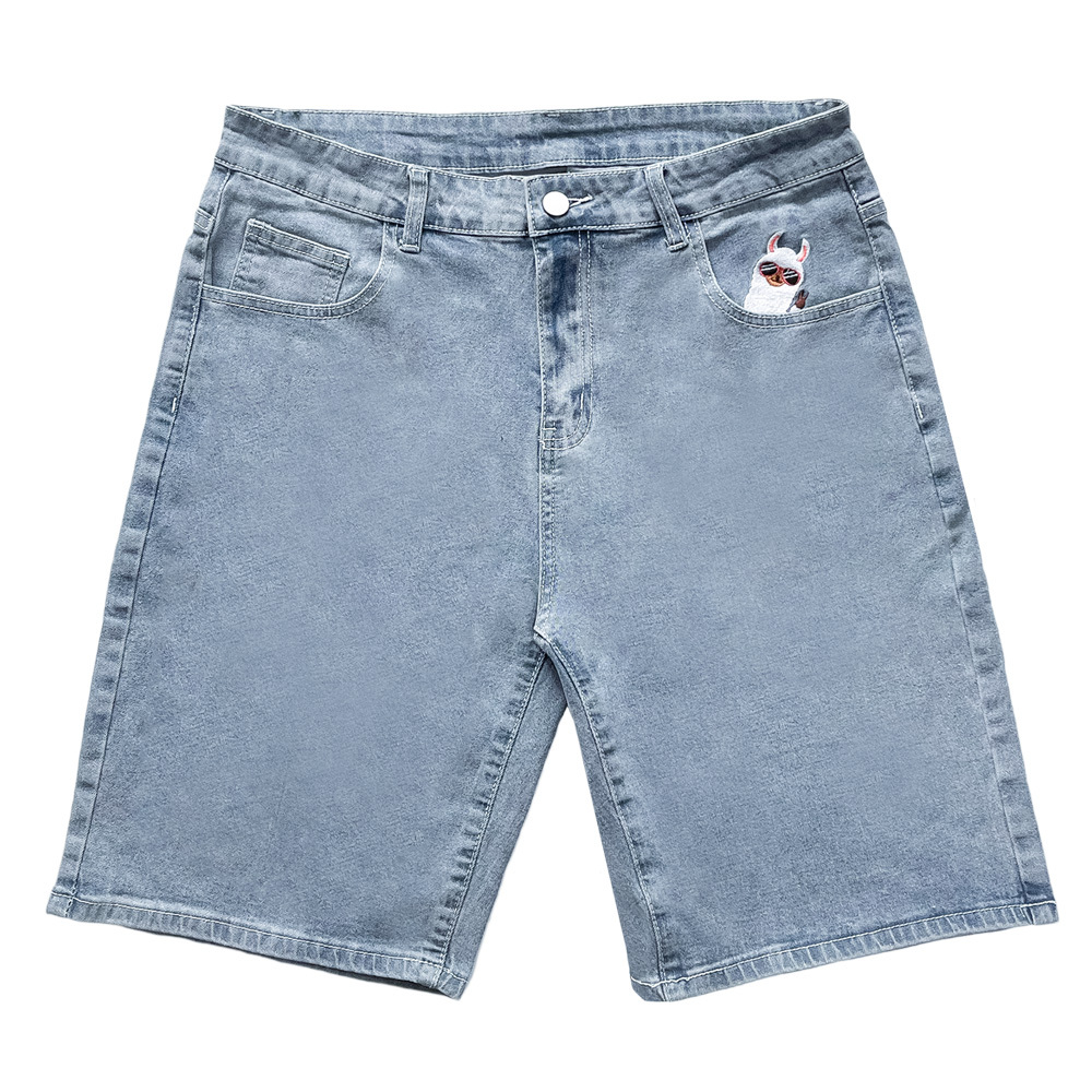Yeah刺繡牛仔短褲
