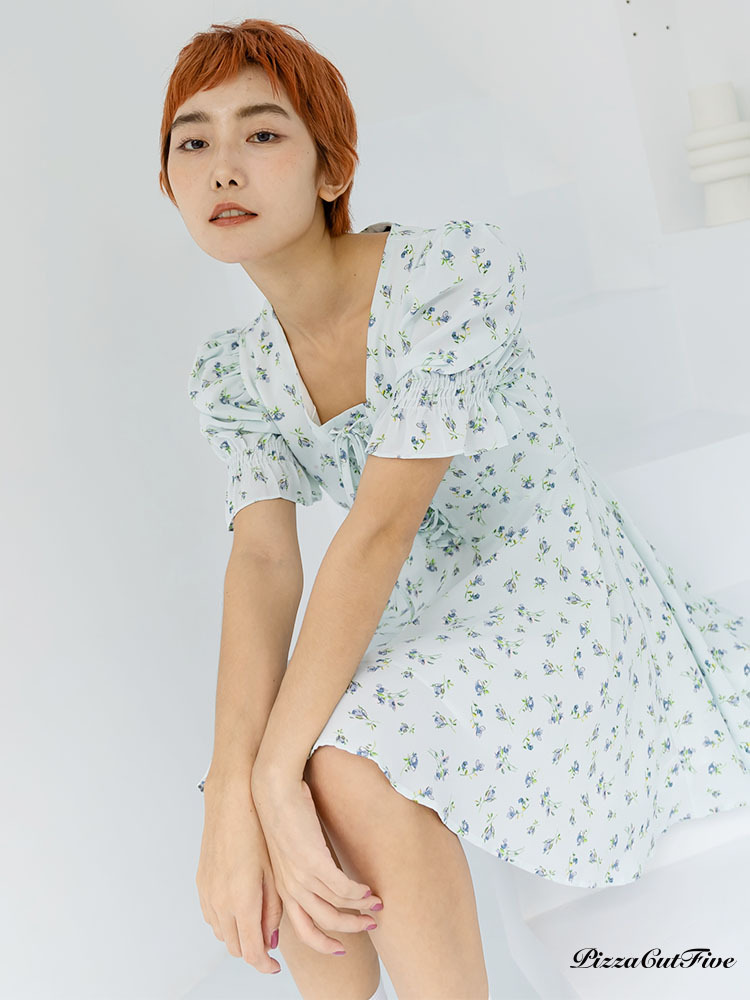 [SALE]花束碎花馬甲式綁帶短洋裝 PizzaCutFive PCF232483080
