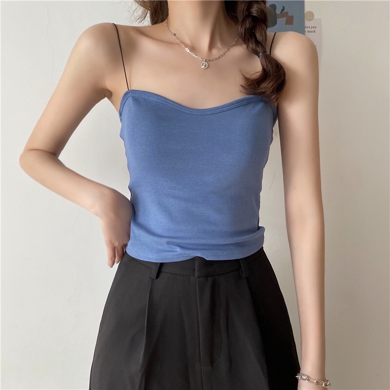 最新爆款遮肉內搭清涼細肩素色背心（七色）