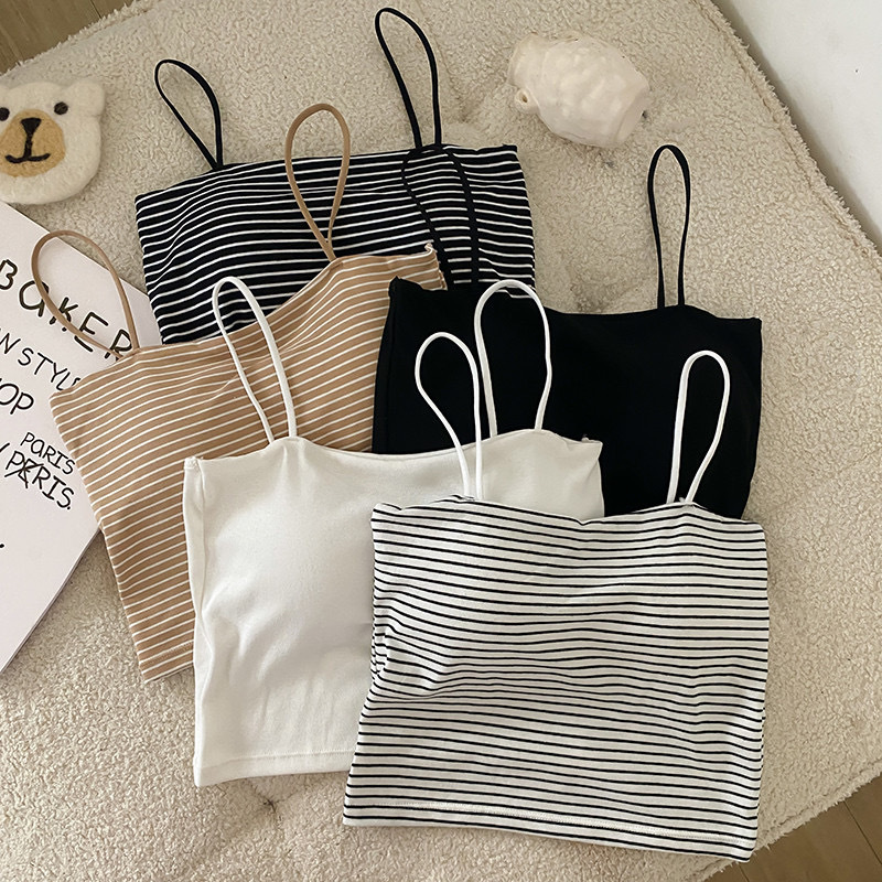 LYS - 夏日時髦細肩短版露肚背心（五色）