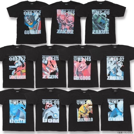 229974 Pbandai 預訂2025/7月 機動戦士ガンダム フルカラーTシャツ (全11種）