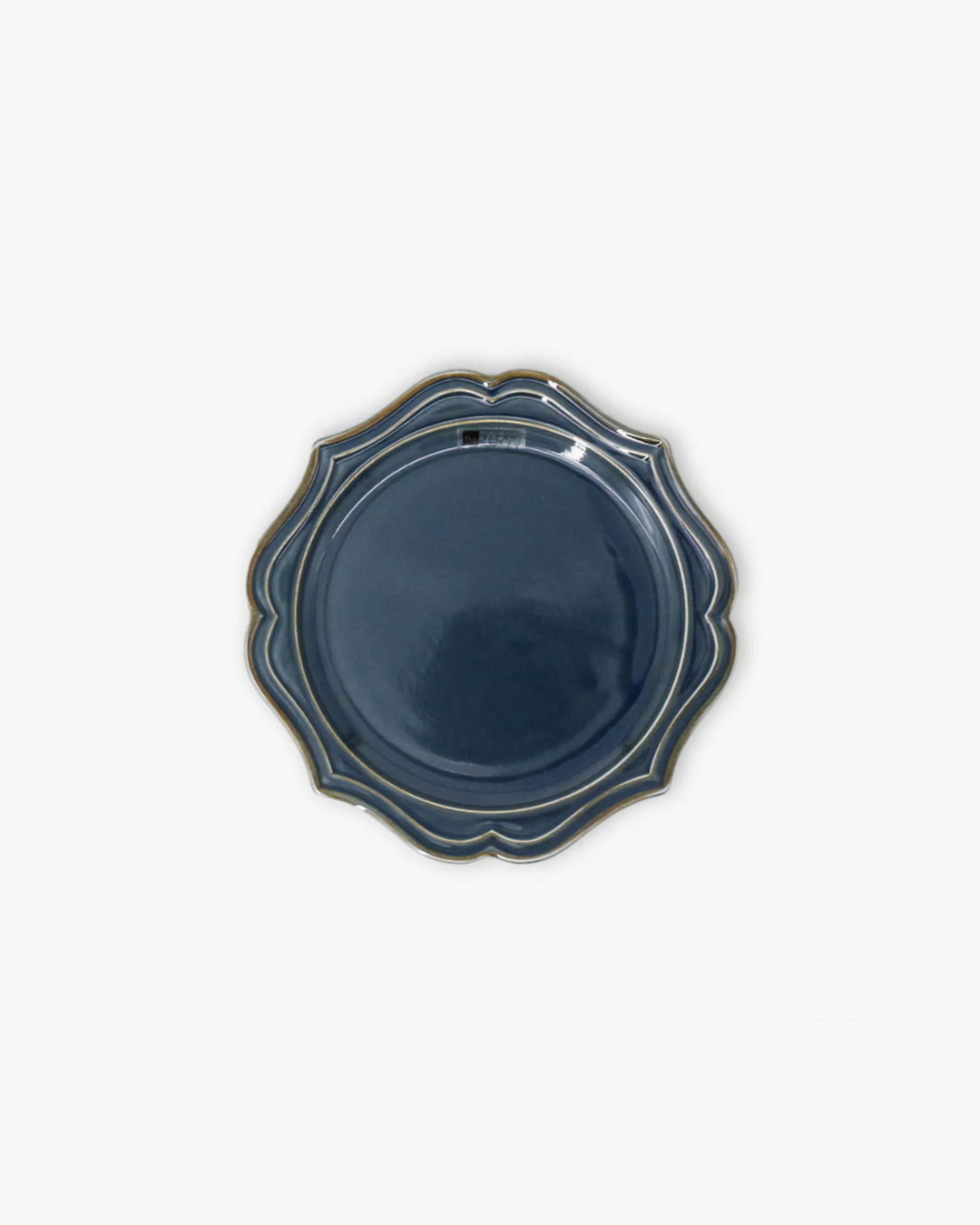 Vanves Relief Plate M 18cm Navy blue｜Mino Ware