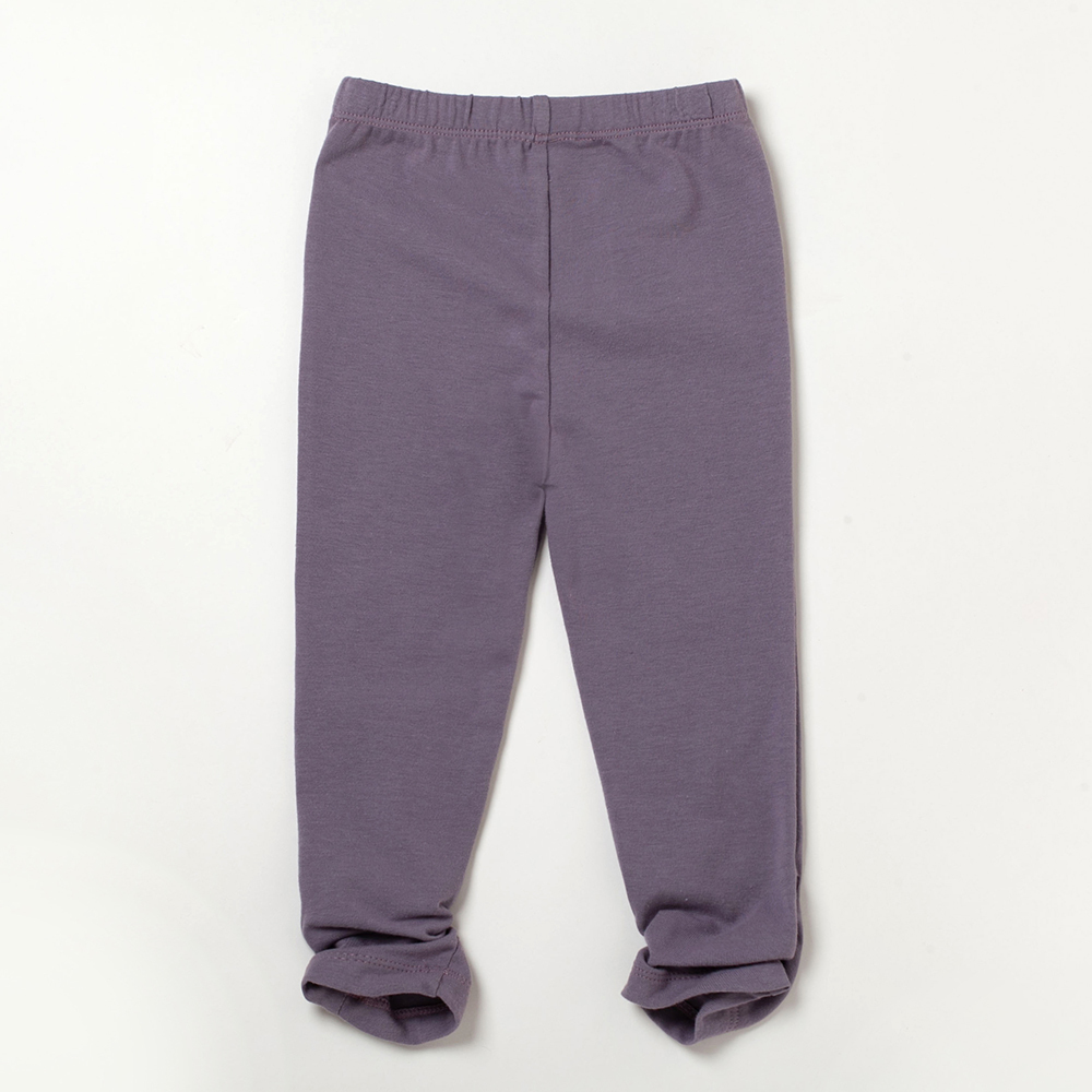 PIPPY 彈性棉下擺抽皺內搭緊身褲 紫