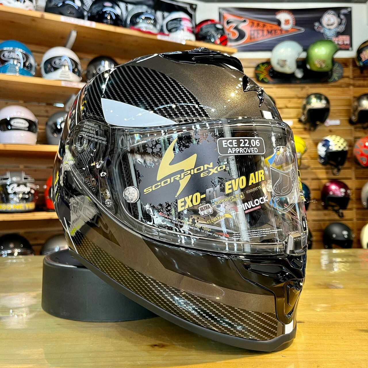 SCORPION EXO-R1 EVO AIR FINAL DARK SILVER/BLACK/WHITE 暗灰黑白 全罩