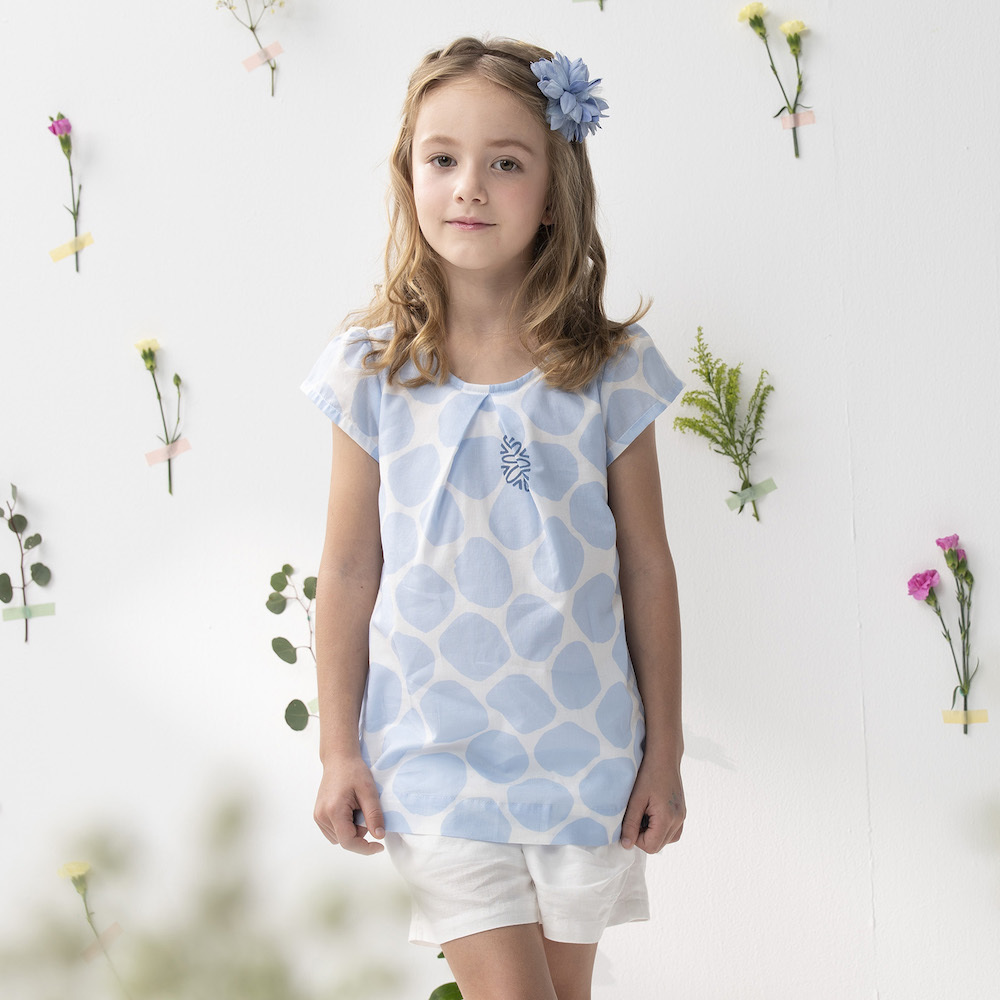 PIPPY水花飄逸泡泡圓點純棉上衣 水