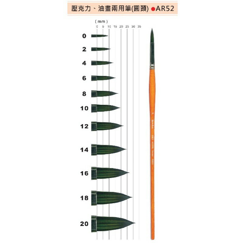 Macro Wave 馬可威 壓克力、油畫兩用筆 圓頭 長平頭