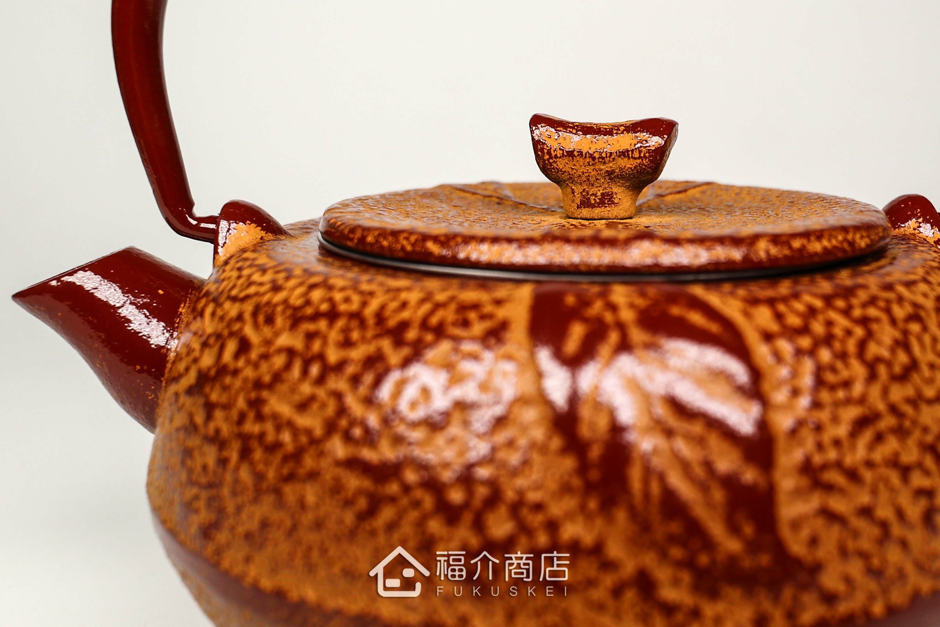 泡茶用的蜜柑造型鑄鐵茶壺