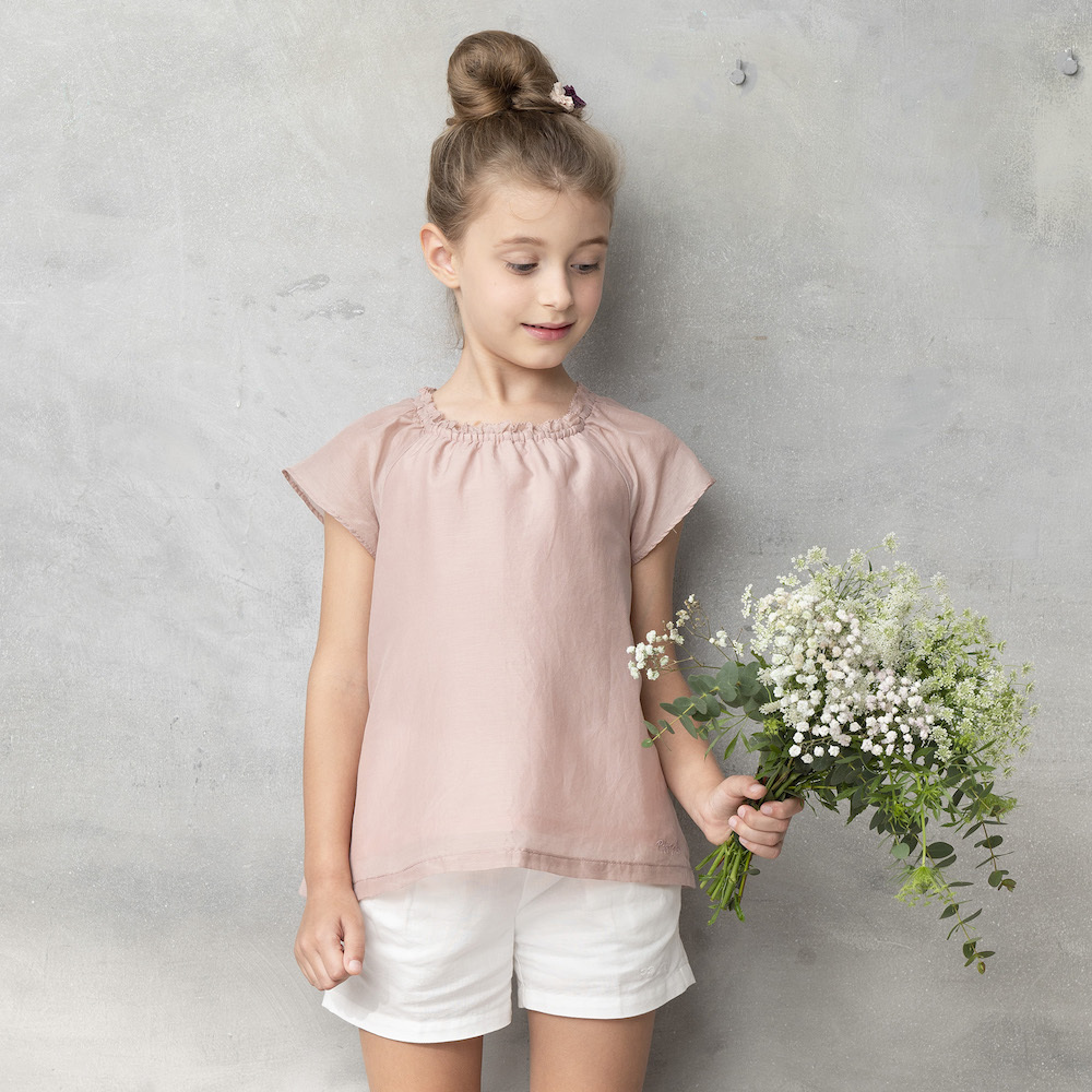 PIPPY涼感絲質飄逸棉質上衣 粉