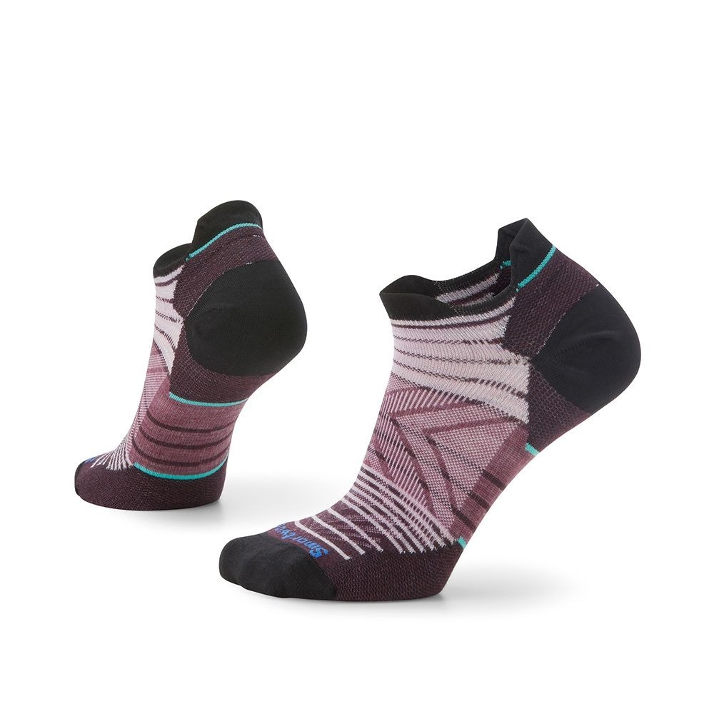 【Smartwool】女機能跑步超輕減震印花踝襪 淺霧紫 / SW001669