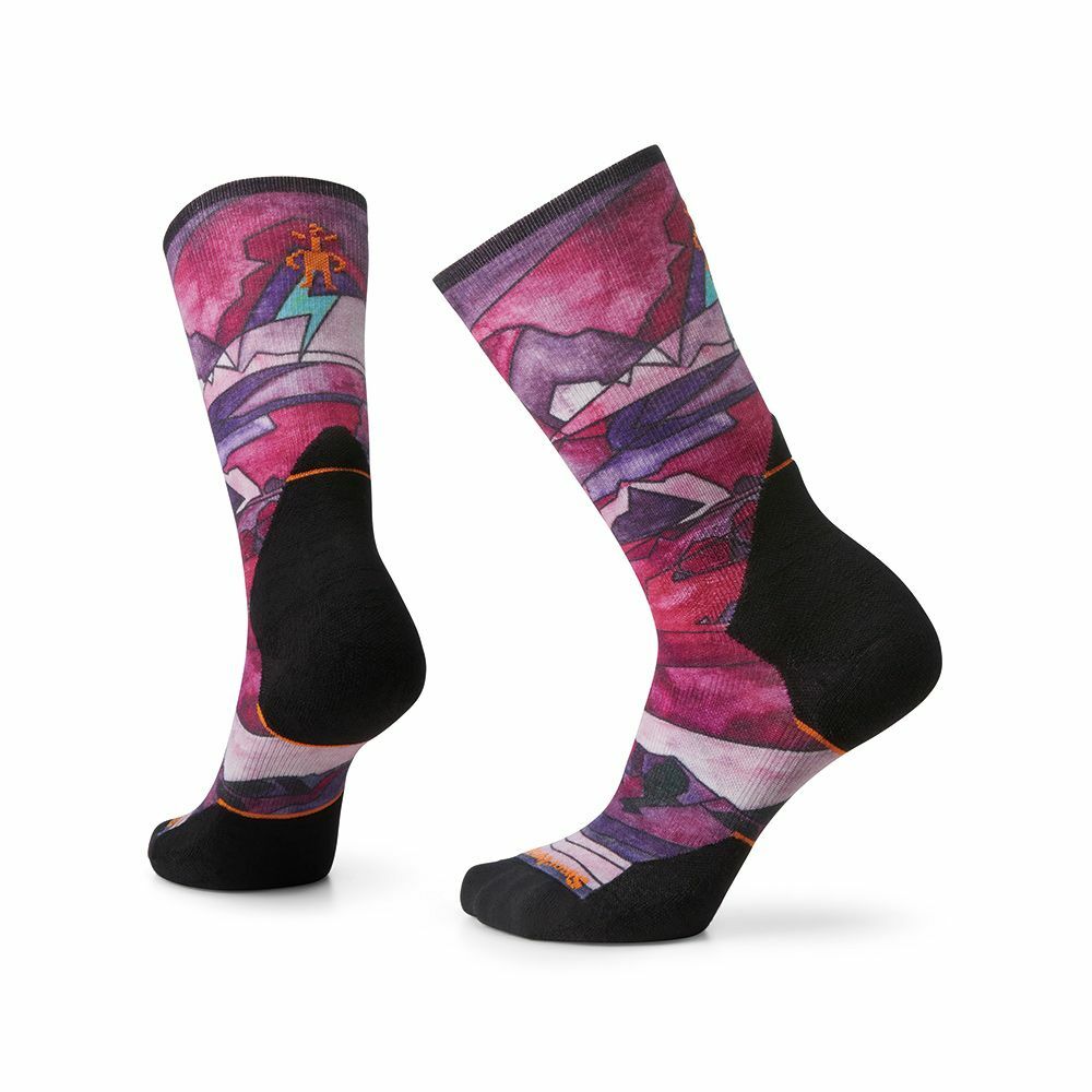 【Smartwool】女高機能跑步超輕減震Print中長襪 粉霧紫 / SW001751A22