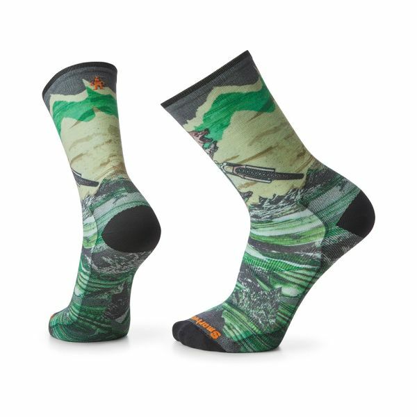 【Smartwool】自行車超輕減震PRINT中長襪-狼嚎飆速 自然白 / SW001968100