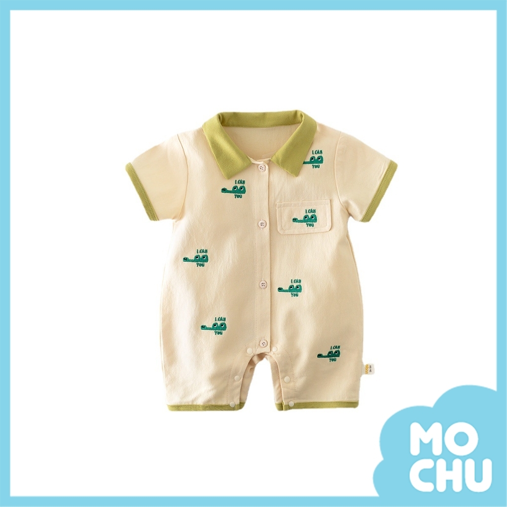 滿滿刺繡小鱷魚短袖包屁衣