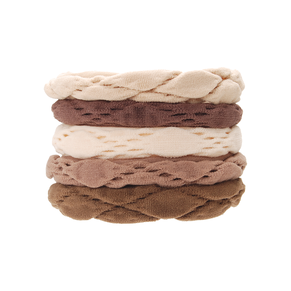 L. ERICKSON 絎縫運動髮圈-5入〈大地棕〉