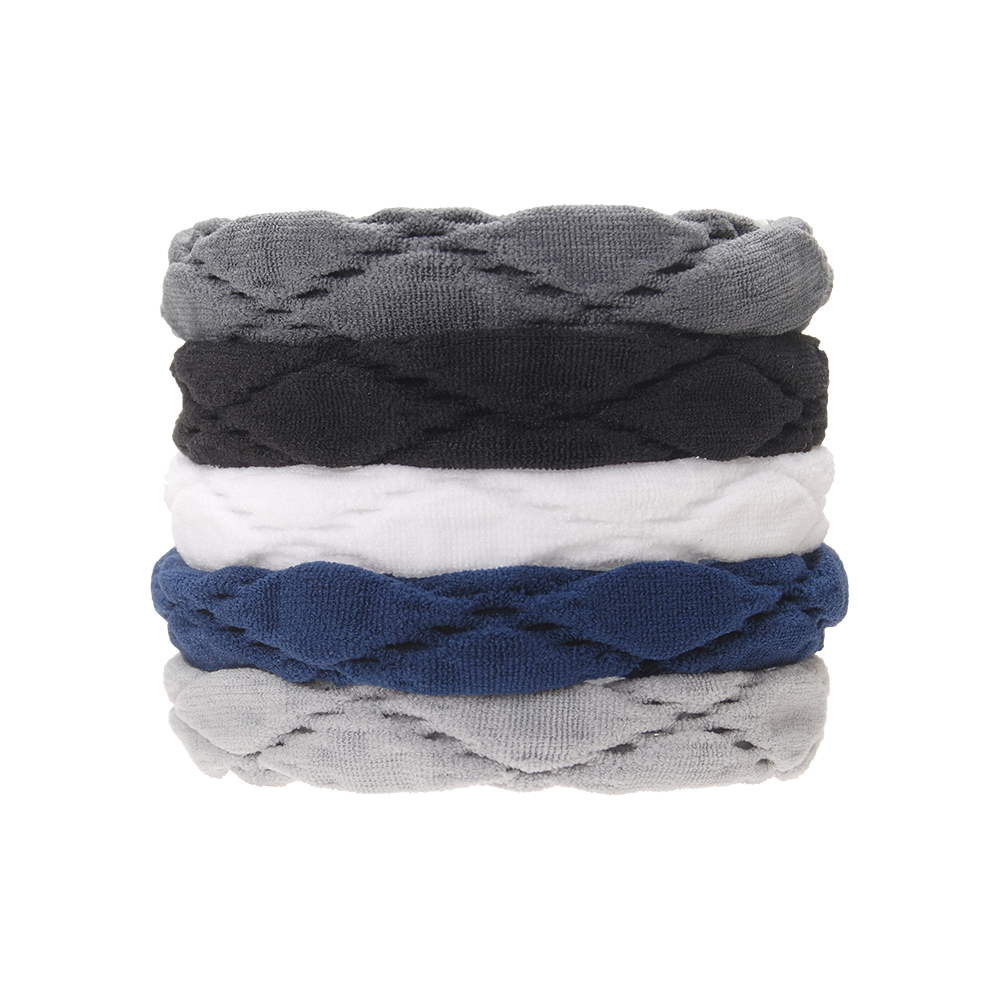 L. ERICKSON 絎縫運動髮圈-5入〈冷調灰〉