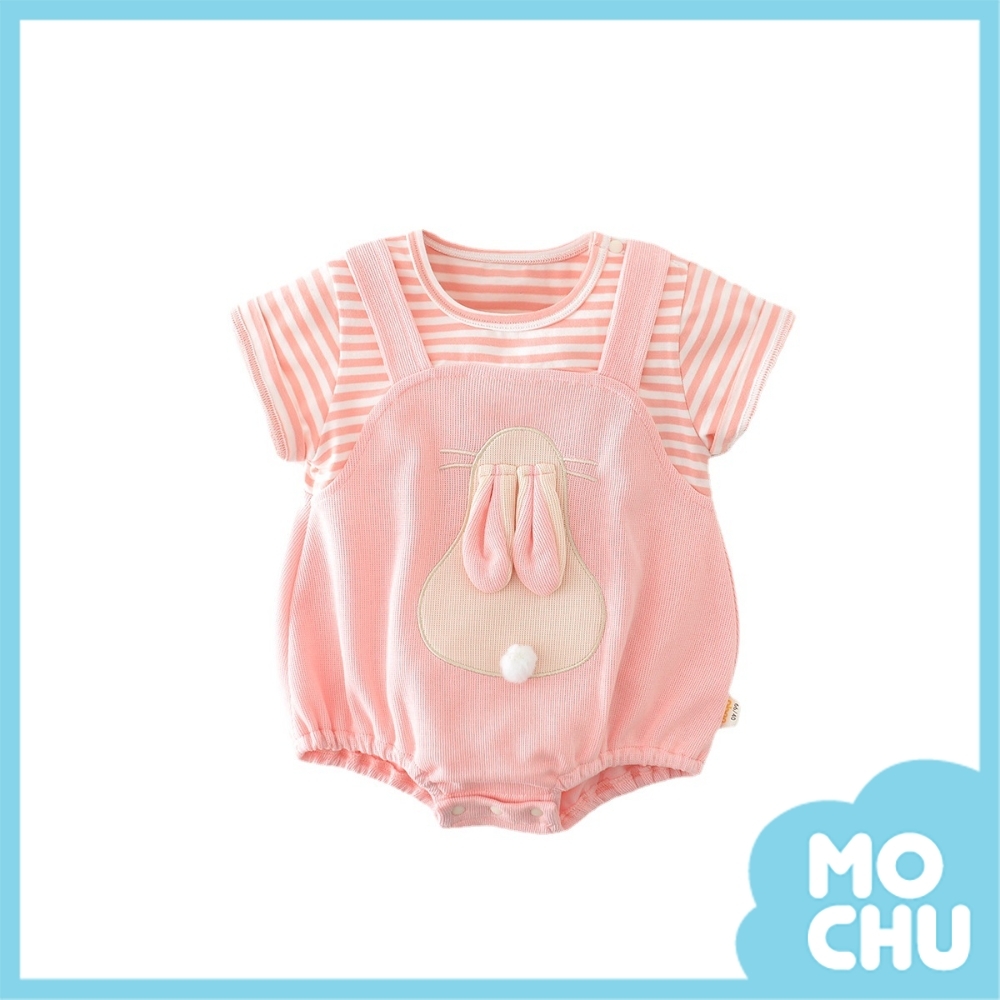 假兩件兔寶寶短袖包屁衣(兩色)