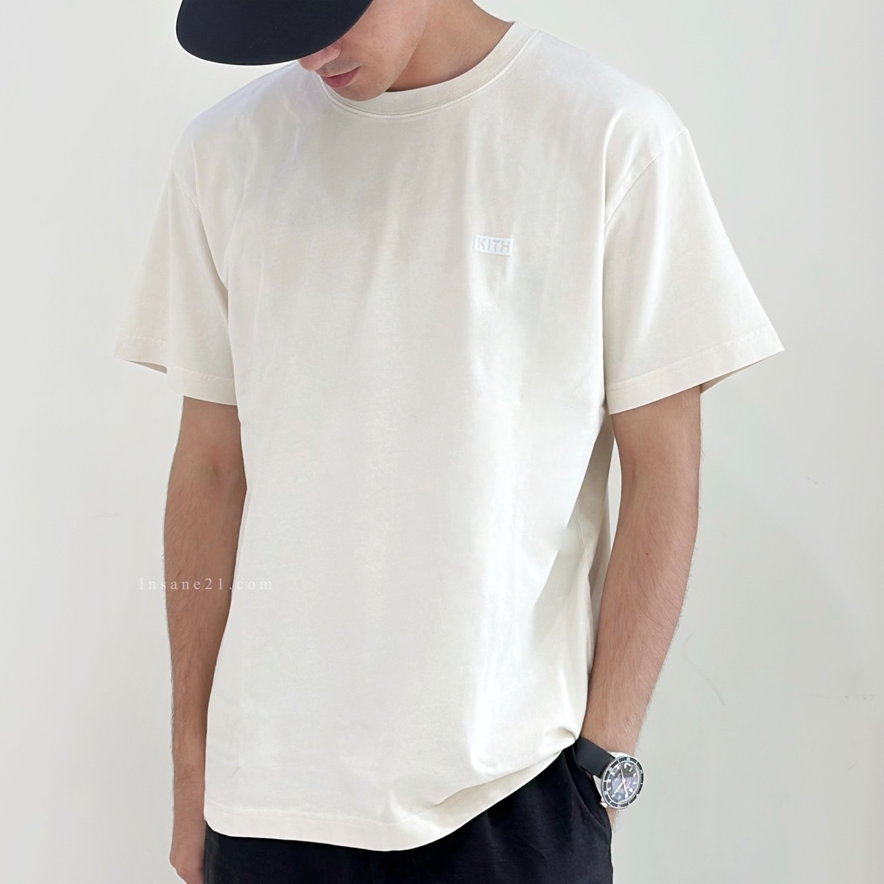 KITH 胸口LOGO 小標 淺杏 短TEE KHM031087-104