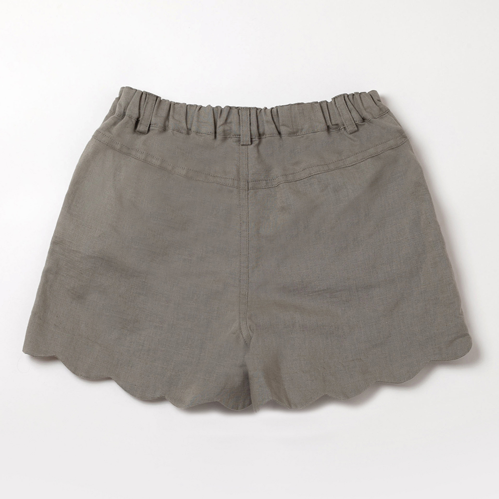 PIPPY 精緻小花刺繡花邊下擺短褲 綠