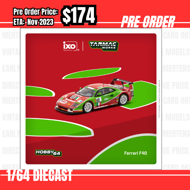 PO-$174 * Tarmac * 1:64 Ferrari F40  24h of Le Mans 1995 A. Olofsson / L. Della Noce / T. Ota [29/06]