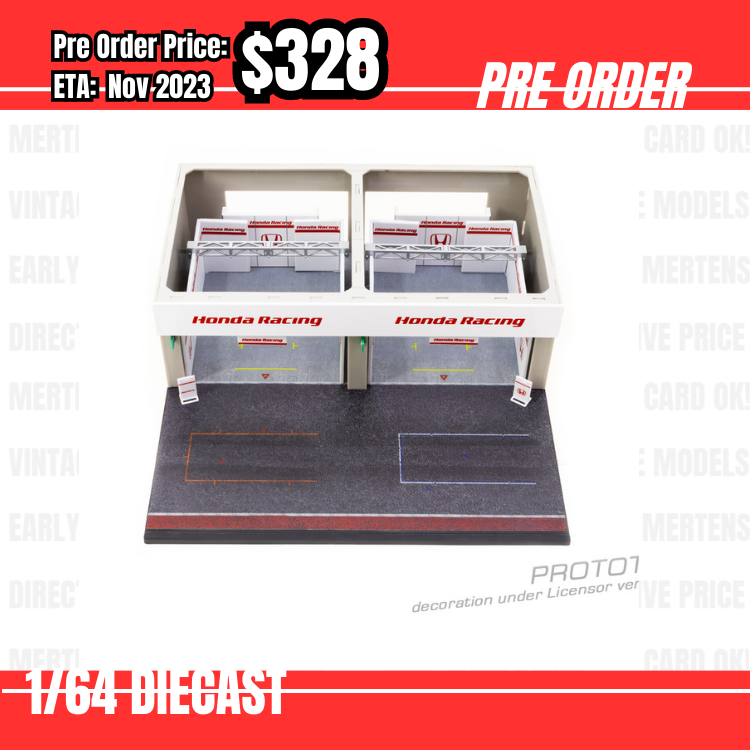 PO-$328 * Tarmac * 1:64 Pit Garage Diorama Honda Racing No model car included [29/06]