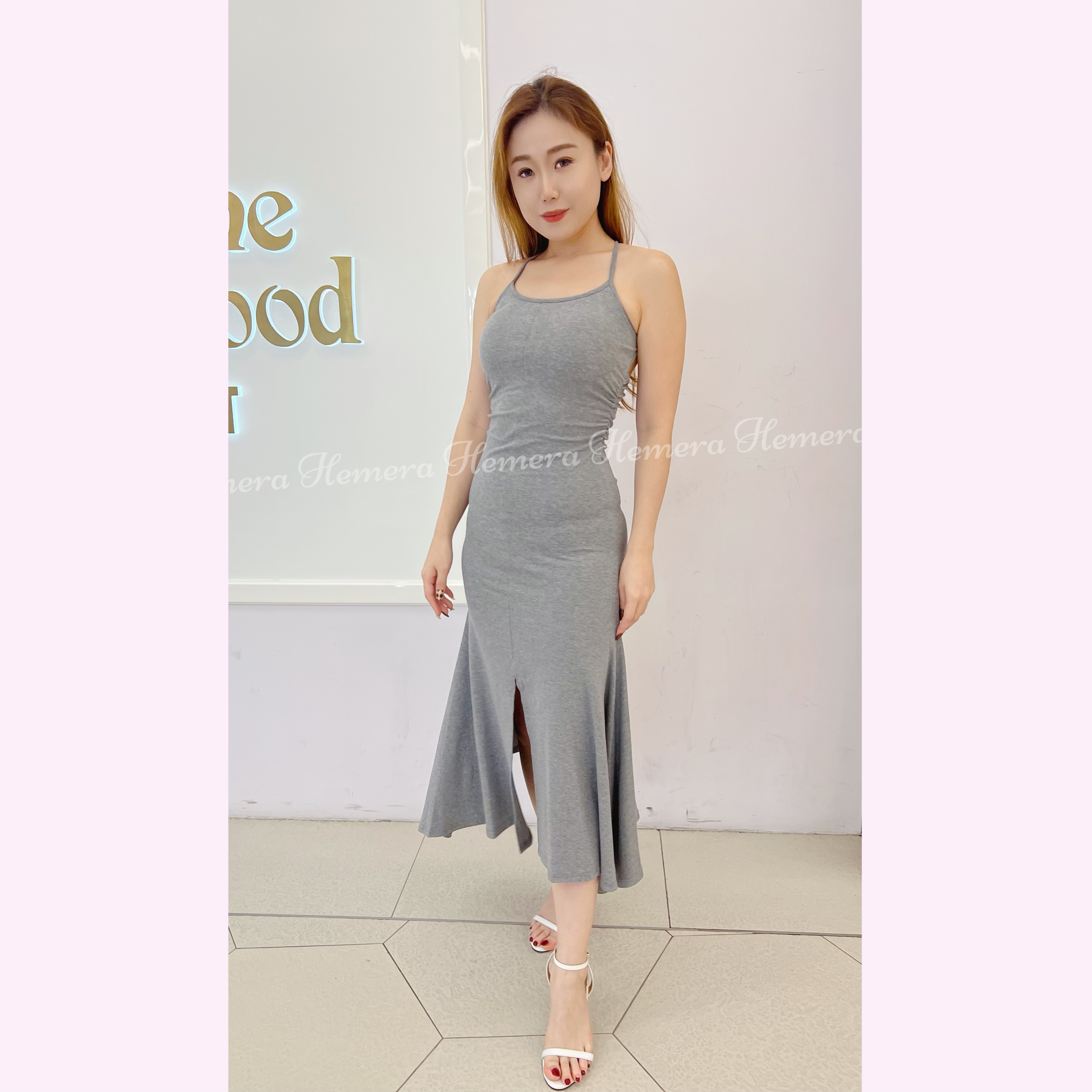 DR23S0704 女神開叉魚尾後交叉連身裙